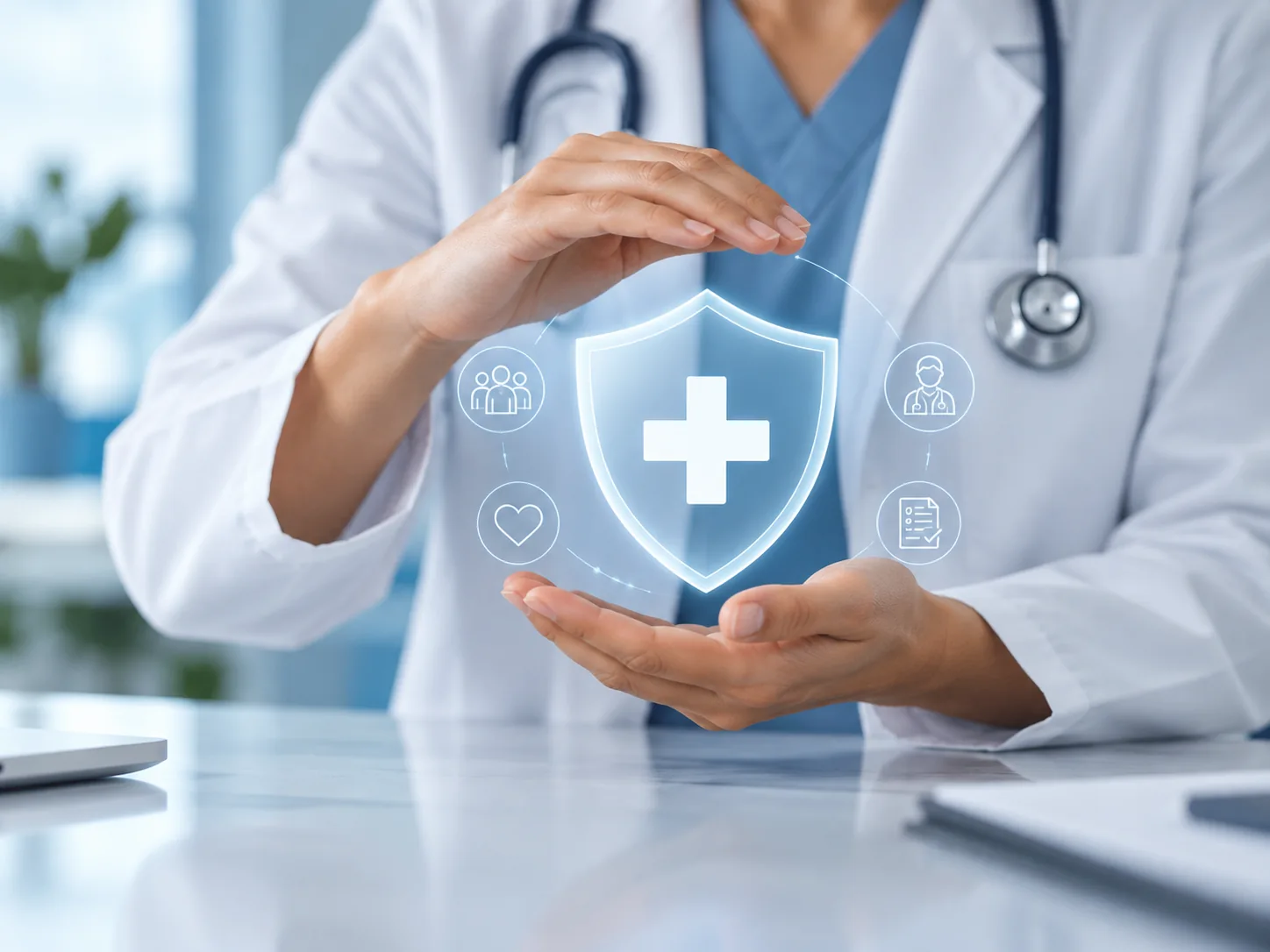 Símbolo de proteção e cuidado médico